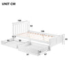 Merax 2 Drawers 3ft Single Wooden Solid White Pine Kids Storage Bed Frame 190x90