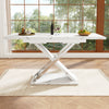 Extendable MDF Dining Table/Kitchen Table, Cross-Leg Base 118-157x75cm White