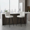 2x Barstools Kitchen Breakfast Bar Stool Teddy Fleece Padded Seat Counter Chair