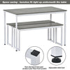 3-Piece Dining Table Set Table with Sturdy Metal Frame for Kitchen, Dining Room