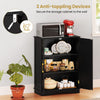 GAINOOM Bathroom Black Floor Storage Cabinet 80cm Cupboard Buffet Cabinet