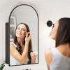 Arched Bathroom Mirror Cabinet Large Metal Framed Premium Black Wall Mounted New