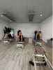 Pilates Reformer Stretch Machine - Foldable Home Gym Equipment (Beige)
