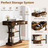 T-Shaped Foyer Table Console Table for Small Space-Coffee