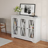 3 Glass X Door Console Table Sideboard Buffet Cabinet Storage Display Cupboard