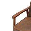 Solid Wooden Frame Distressed Tan Leather Upholstered Armchair Accent Chair