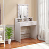 Dressing Table With 2 Drawers 9 LED Bulbs Mirror Vanity Bedroom Tables Desk