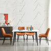 Set of 2 Faux Leather/Suede Dining Chairs Metal Legs Reception Restaurant Chair