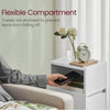 Slim Wood Bedside Table Bedroom Nightstand with Shelf & Drawer, Narrow Cabinet