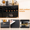 Industrial Wine Bar Cabinet Kitchen Storage Sideboard W/ Wine Rack Glass Holders
