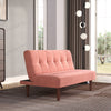 Fabric Sofa Bed Click Clack Sofabed 2 Seater Recliner Couch Settee Oak Wood Legs
