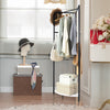 Large Metal Coat Stand Corner Garment Rack Clothes Rail Wall Hanging Shelf Hooks