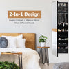 Lockable LED Mirror Jewelry Armoire Wall Mounted/Over Door Jewelry Organizer