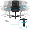 Office Chair PU Leather Desk Chair Computer Swivel Chair with Back Support Black