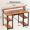 Flamaker Computer Desk with Shelves Home Office Study PC Table Workstation