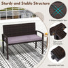 Metal Frame Outdoor Chair with Backrest & Armrests-Gray