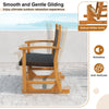 Outdoor Wooden Glider Bench 2-Person Swing Gliding Rocker with Backrest