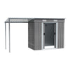 Metal Garden Shed W/ Extended Roof Open Sheds Awning Storage House Tool Sheds UK