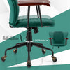 Velvet Rocking Chair Home Office Computer Desk Chair Adjustable Swivel Green
