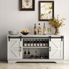 Sliding Barn Door Sideboard Storage Cabinet Coffee Bar TV Stand Farmhouse Style
