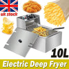 10L 2500W Commercial Electric Deep Fryer Fat Chip Single Tank Home Kitchen