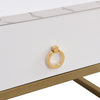 Square Nesting Coffee Tables with Storage High Gloss White Marble Pattern Top