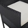 2x Garden Dining Chairs Poly Rattan Black Outdoor Armchair Lounge Seat
