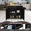 Kitchen Island Cart Rolling Storage Trolley Cart Serving Utility Trolley Black