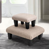 Footstool Ottoman Linen Pouffe Stool Foot Rest Rectangle Padded Seat Shoe Bench