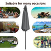 3m Garden Sunshade Round Heavy Pole Parasol Crank Tilt Patio Umbrella UV Protect