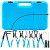 9-Piece Hose Clamp Pliers Set Flexible Spring-Loaded Long Nose Pliers in Carbon
