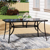150cm Large Patio Table Garden Backyard Coffee Table Outdoor Dining Table w/Hole