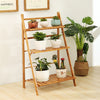 3Tier Bamboo Plant Stand Ladder Garden Rack Folding Display Hanging Shelf