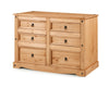 Corona Chest of Drawers Low 3+3 6 Drawer Wide Chest Sideboard