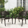 2 Pcs Cast Aluminum Patio Dining Chairs Set Heavy Duty Metal Bistro Chairs