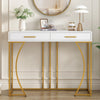 Modern Luxury Entryway Console Table Side Table with Storage Drawer Metal Legs