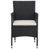 2x Garden Dining Chairs Poly Rattan Black Outdoor Armchair Lounge Seat