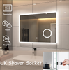 LED Bathroom Illuminated Mirror Touch with Shaver Socket Demister 3X Magnifier