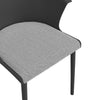 4x Plastic Chairs with Padded Seat for Lounge Dining Living Rooom Kitchen Office
