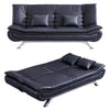 Black Leather Sofa Bed Recliner Chair Sleeper Sofa Bed 2/3 Seaters Couch Sleeper