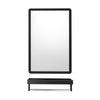 Modern Bathroom Mirror With Storage Shelf Rectangular Black Frame Wall Mirrors