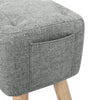 Chesterfield Upholstered Buttoned Footstool Pouffe Foot Stool Linen Bench Seat