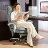 Executive Office Chair with Airbag Lumbar Support, PU Desk Chair with Footrest