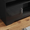 High Gloss 2 Door TV Unit Cabinet 135cm Black TV Stand Sideboard Entertainment