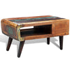 Coffee Table with Curved 1 Drawer Reclaimed Wood Home Furniture Z6E0