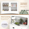 Multifunctional Modern Storage Cabinet 4 Doors Cupboard-White