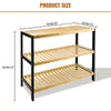 3 TIER NATURAL BAMBOO SHOE RACK ORGANISER STAND STORAGE SHELF UNIT