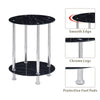 Nest of 3 Black Clear Tempered Glass Side End Lamp Sofa Tables Nested Tables