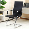 High Back PU Leather Reception Seat Home Office Chair Sled Base Conference Chair