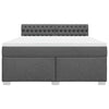 Box Spring Bed with Dark Grey 180x200 Fabric T1H8
